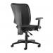 Senza High fabric back operator chair with folding arms - black SH46-000-BLK