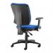 Senza High fabric back operator chair with folding arms - blue SH46-000-BLU