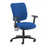 Senza High fabric back operator chair with folding arms - blue SH46-000-BLU