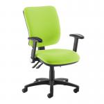 Senza high back operator chair with folding arms - green SH46-000-GRN
