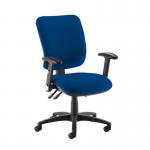 Senza high back operator chair with folding arms - Curacao Blue SH46-000-YS005