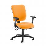 Senza high back operator chair with folding arms - Solano Yellow SH46-000-YS072