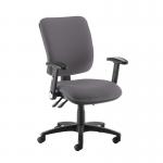 Senza high back operator chair with folding arms - Blizzard Grey SH46-000-YS081