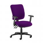 Senza high back operator chair with folding arms - Tarot Purple SH46-000-YS084