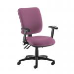 Senza high back operator chair with folding arms - Bridgetown Purple SH46-000-YS102