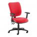 Senza high back operator chair with folding arms - Belize Red