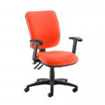 Senza high back operator chair with folding arms - Tortuga Orange SH46-000-YS168