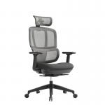 Shelby black mesh back operator chair with headrest and black fabric seat SHL301K2-K