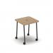 Show mobile meeting power ready table with central 80mm circular cutout 700 x 700mm - kendal oak top SHW-DT07-P-KO