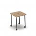 Show mobile meeting power ready table with central 80mm circular cutout 700 x 700mm - kendal oak top SHW-DT07-P-KO