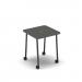 Show mobile meeting power ready table with central 80mm circular cutout 700 x 700mm - onyx grey top SHW-DT07-P-OG