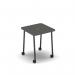 Show mobile meeting power ready table with central 80mm circular cutout 700 x 700mm - onyx grey top SHW-DT07-P-OG