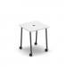 Show mobile meeting power ready table with central 80mm circular cutout 700 x 700mm - white top SHW-DT07-P-WH