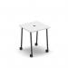 Show mobile meeting power ready table with central 80mm circular cutout 700 x 700mm - white top SHW-DT07-P-WH