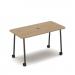 Show mobile meeting power ready table with central 80mm circular cutout 1400 x 700mm - kendal oak top SHW-DT14-P-KO