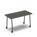 Show mobile meeting power ready table with central 80mm circular cutout 1400 x 700mm - onyx grey top SHW-DT14-P-OG