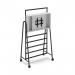 Show media unit add-on with TV bracket for mobile A-frame caddy system - white SHW-MU-WH