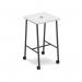 Show mobile poseur power ready table with central 80mm circular cutout 700 x 700mm - white top SHW-PT07-P-WH