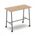 Show mobile poseur power ready table with central 80mm circular cutout 1400 x 700mm - kendal oak top SHW-PT14-P-KO