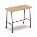 Show mobile poseur power ready table with central 80mm circular cutout 1400 x 700mm - kendal oak top SHW-PT14-P-KO