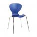 Sienna one piece shell chair with chrome legs (pack of 4) - blue SIE50001-B