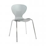 Sienna one piece shell chair with chrome legs (pack of 4) - grey SIE50001-G