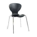 Sienna one piece shell chair with chrome legs (pack of 4) - black SIE50001-K