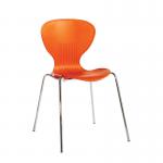 Sienna one piece shell chair with chrome legs (pack of 4) - orange SIE50001-OR