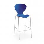 Sienna one piece stool with chrome legs (pack of 2) - blue SIE50009-B