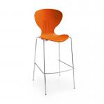 Sienna one piece stool with chrome legs (pack of 2) - orange SIE50009-OR