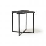 Siena square side table with a black steel frame and Lotus wood top SIS450