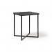 Siena square side table with a black steel frame and Lotus wood top SIS450