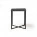 Siena square side table with a black steel frame and Lotus wood top SIS450