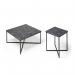 Siena square side table with a black steel frame and Lotus wood top SIS450