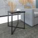 Siena square side table with a black steel frame and Lotus wood top SIS450