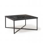 Siena large square coffee table with a black steel frame and Lotus wood top SIS800