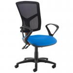 Senza mesh back operator chair with fixed arms - blue SM43-000-BLU