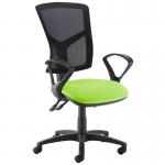 Senza high mesh back operator chair with fixed arms - green SM43-000-GRN
