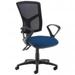Senza high mesh back operator chair with fixed arms - Costa Blue SM43-000-YS026