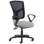 Senza high mesh back operator chair with fixed arms - Slip Grey SM43-000-YS094