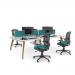Senza high mesh back operator chair with fixed arms - Madura Green