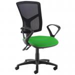 Senza high mesh back operator chair with fixed arms - Lombok Green SM43-000-YS159