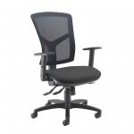 Senza high mesh back operator chair with adjustable arms - charcoal SM44-000-C