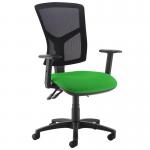 Senza high mesh back operator chair with adjustable arms - Lombok Green SM44-000-YS159