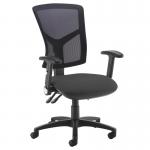 Senza mesh back operator chair with folding arms - black SM46-000-BLK