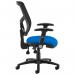 Senza mesh back operator chair with folding arms - blue SM46-000-BLU