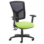 Senza high mesh back operator chair with folding arms - green SM46-000-GRN