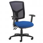 Senza high mesh back operator chair with folding arms - Curacao Blue SM46-000-YS005