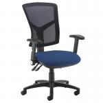 Senza high mesh back operator chair with folding arms - Costa Blue SM46-000-YS026