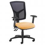 Senza high mesh back operator chair with folding arms - Solano Yellow SM46-000-YS072